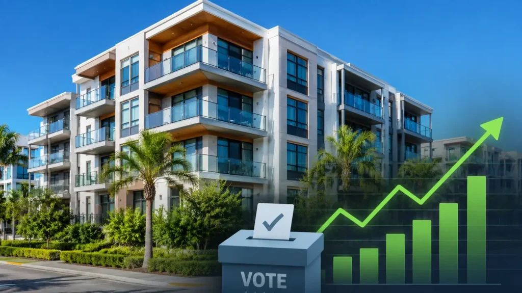 Modern multifamily real estate investing apartment building representing post-election real estate market opportunities